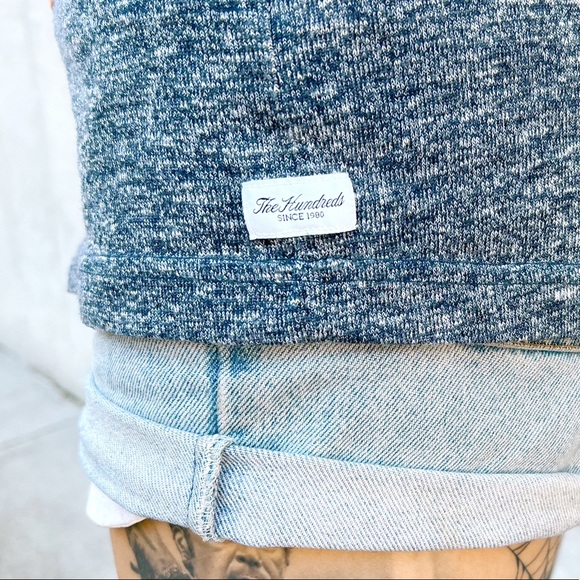 THE HUNDREDS/Preowned Men's High Crew Neck Tee Shirt Short Sleeve in Blue L - Picture 5 of 9